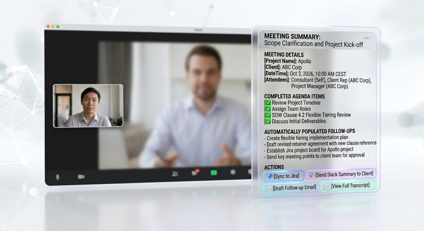 Emotional analysis panel and meeting guidance over a blurred video call